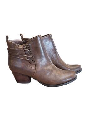Beartraps Ankle Boots Brown with 2 1/4" Heel Womens Size 9M EUC